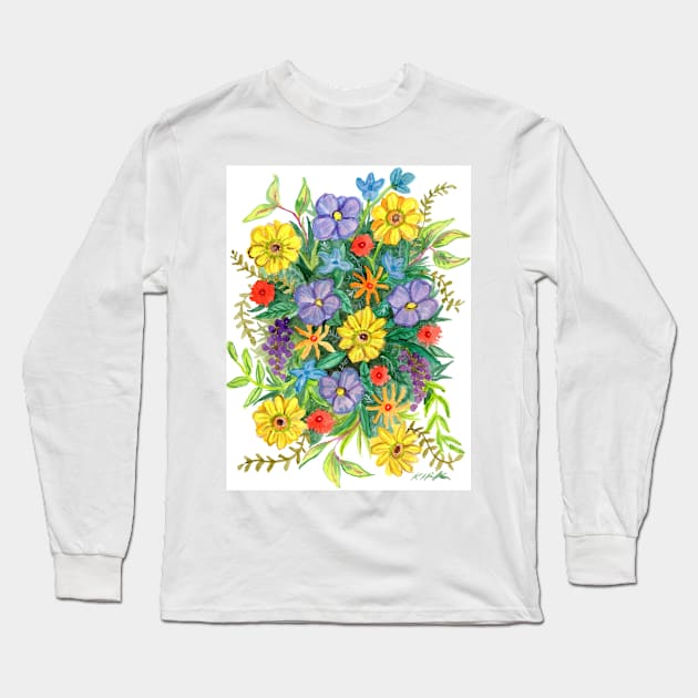 An Arrangement of Flowers Long Sleeve T-Shirt by jerrykirk